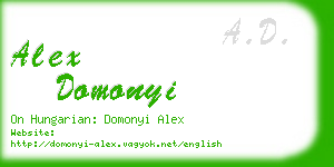 alex domonyi business card